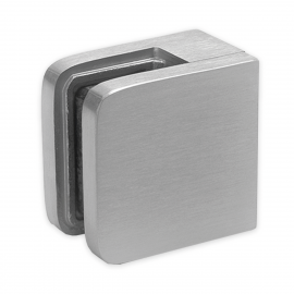 Glass Clamp - 52x52mm - 316SSS - Satin - Flat - 8-12.76mm