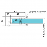 Glass Clamp - 63x45mm - 316SS Black - Flat - 6-12mm