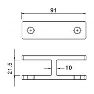 180 Degree SS Glass To Glass Panel Support 16.76-19mm Glass