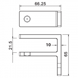 Wall To Glass SS Panel Support 16.76-19mm Glass