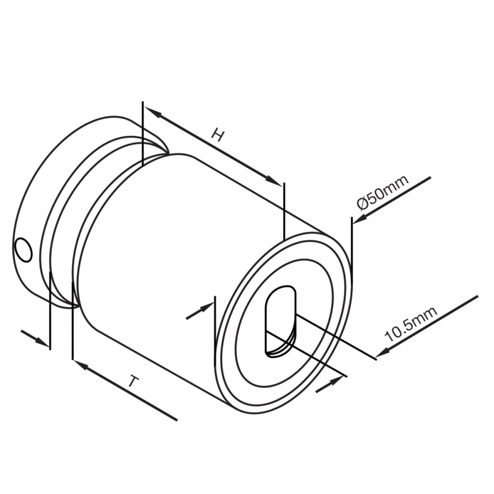 50mm Adjustable Point Fixture - 316SS - 50mm Standoff
