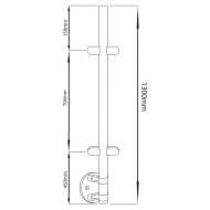 Side Mount Corner Post - 900-1300mm - Flat Cap