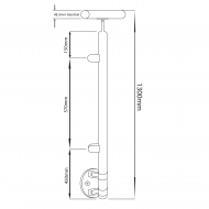 Side Mount End Post - 900-1300mm - Hand Rail