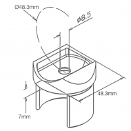 Slotted Handrail to 48.3mm x 1.5mm Tube Adapter