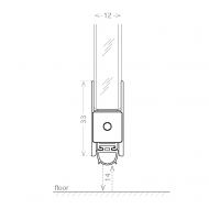 Bottom Mount  Drop Down Seal - 1030mm - Black - 12mm Glass