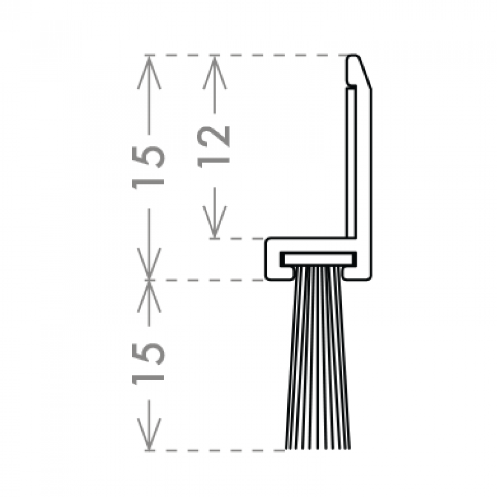 Horizontal Locker Brush - SS Effect - 200mm