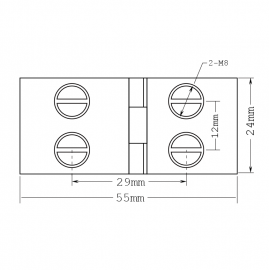 Non Drill Hinge - Glass To Glass - 90 Deg - 5-8mm