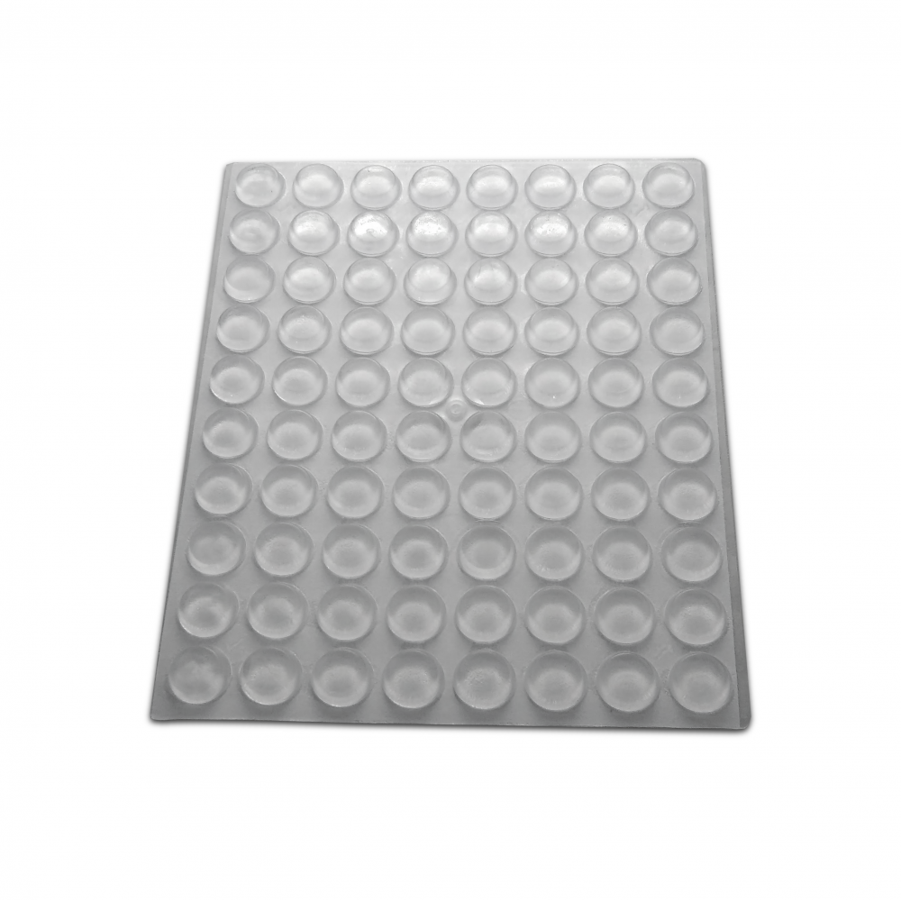 13mm Clear Silicone Buffers - Flat - 240 Per Card