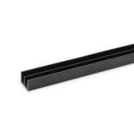 4mm Plastic Sliding Track For Glass - Top - Black - 2.44 Met