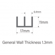 6mm Plastic Sliding Track For Glass - Top - Black - 2.44 Met