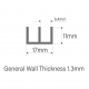 6mm Plastic Sliding Track For Glass - Top - Black - 2.44 Met