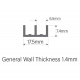 6mm Plastic Sliding Track For Glass - Bottom - Black - 2.44