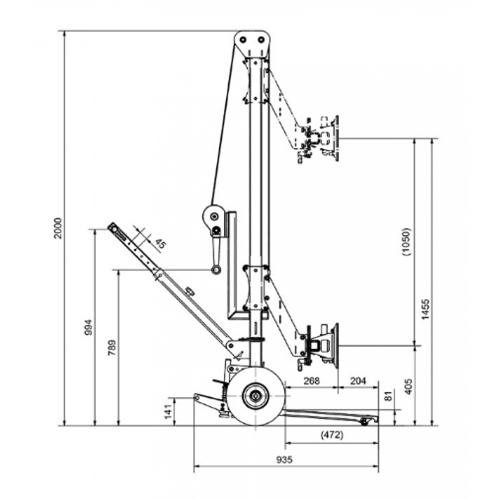 Glass & Glazing Instalation Device With Sideshift & Winch