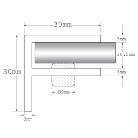 F Type Shelf Support - Chrome - 8-10mm Glass