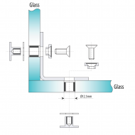 Glass To Glass Fixings for Angle Bracket