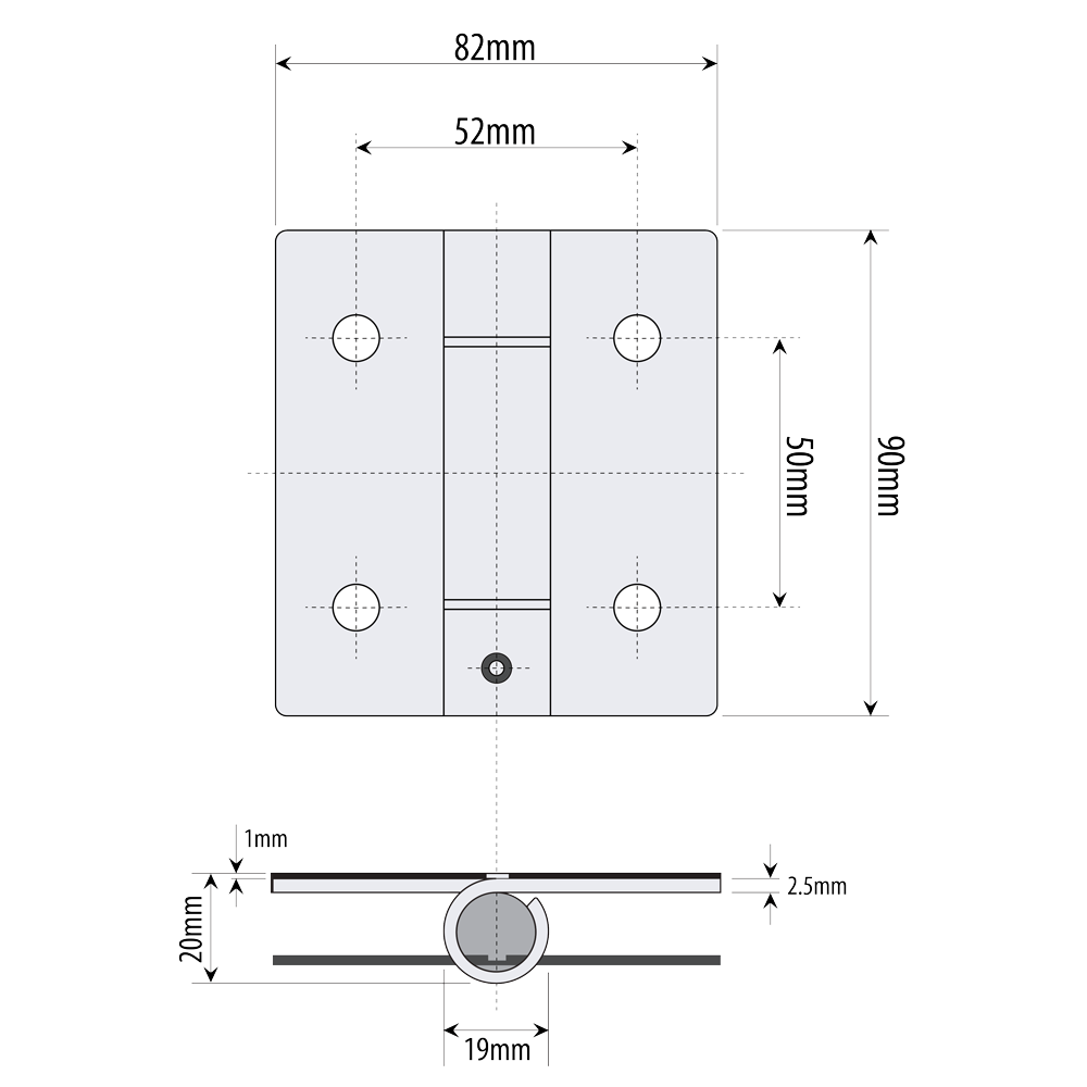 Self Closing Hinge-Stainless Steel-Heavy Duty- Inc Fixings