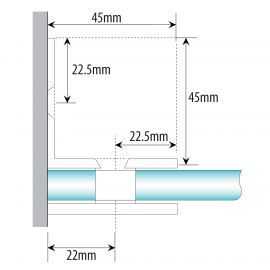 Wall Mount -L Type Shower Fixing - Polished Chrome