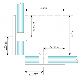 90 Degree Glass-To-Glass Shower Fixing - Satin Chrome