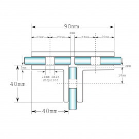 Glass To Glass Three Way pod Fixing  Satin Chrome