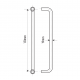 150mm Door Handle 19mm Dia. Black