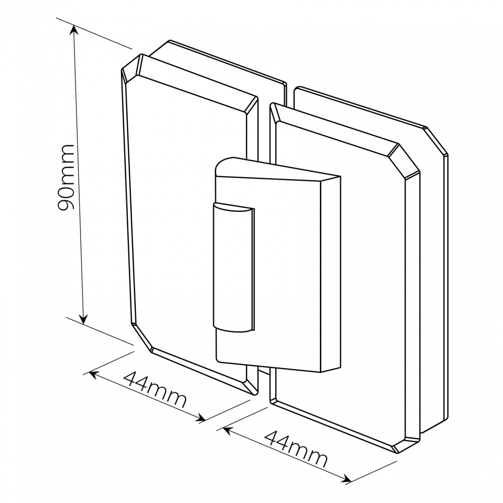 Bi-Folding 180 Degree - Inward Glass To Glass Hinge - PC