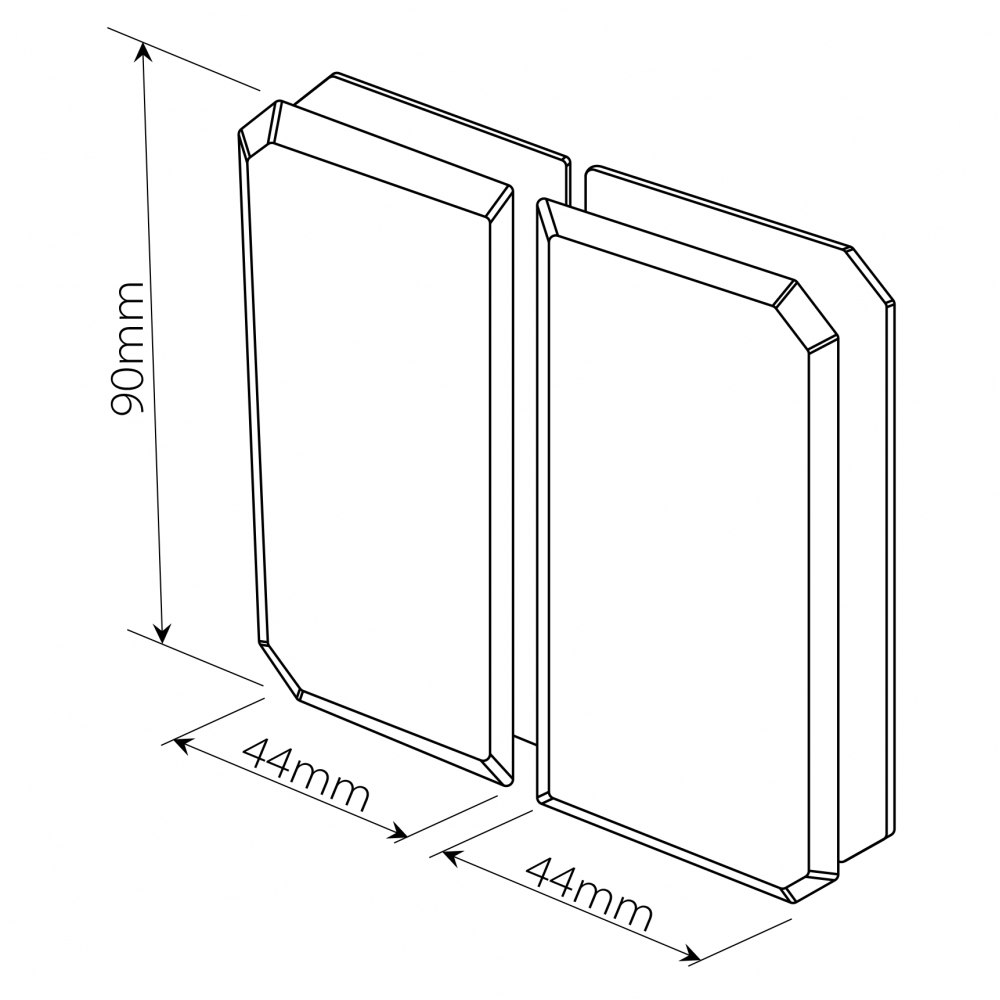 Bi-Folding 180 Degree - Outward Glass To Glass Hinge - PC