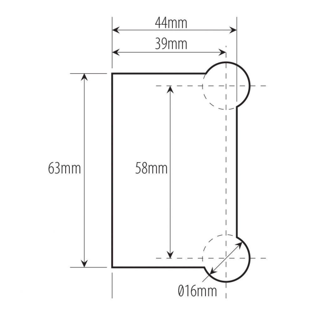 Wall Mount Shower Hinge - One Side Fixing - Polished Chrome
