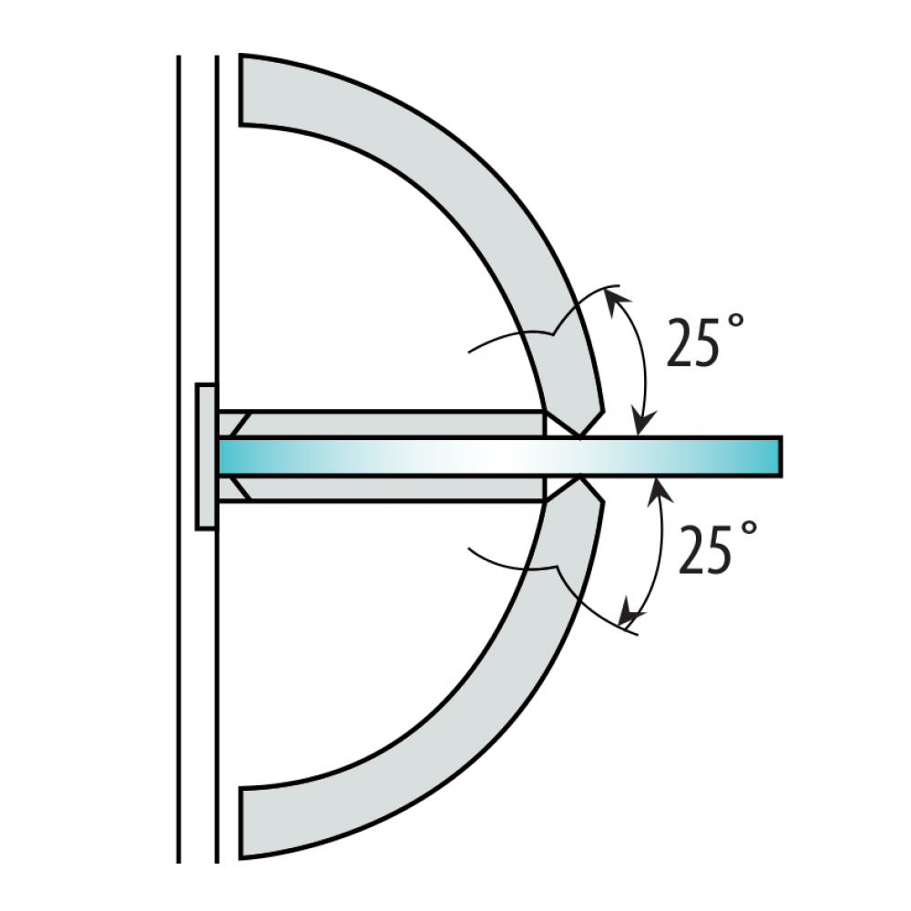 Adjustable Wall To Glass Shower Hinge - Satin Chrome