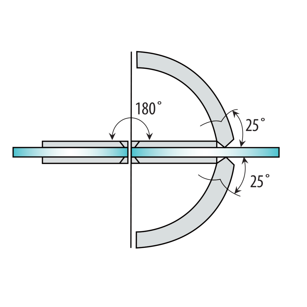 Adjustable 180 Degree Glass To Glass Shower Hinge - SC