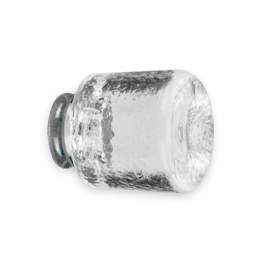 38mm x 38mm Glass Shower Knob - On Polished Chrome