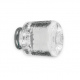 38mm x 38mm Glass Shower Knob - On Polished Chrome