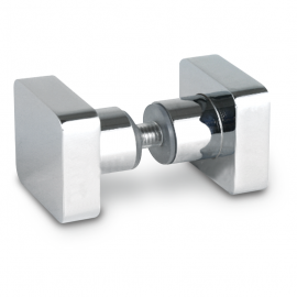 35mm x 25mm Square Shower Door Knob - Satin Chrome