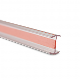 Clear PVC H Section - 10mm Glass - 180 degree