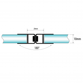 Set Of Magnetic Seals 10mm Glass For180 Degree Sliding Doors