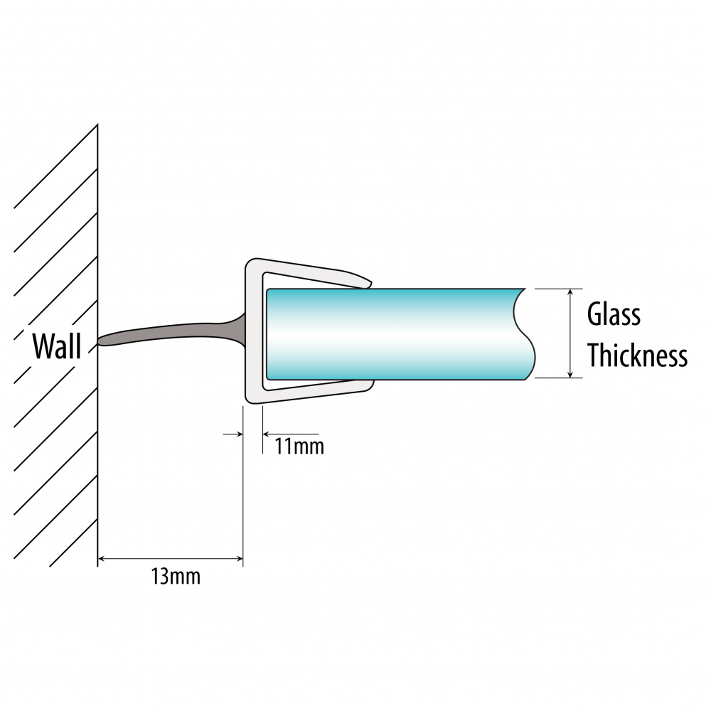 Bottom Rail - 10mm Glass