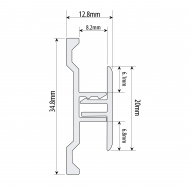 Snap on T Trim - Anodised Alum. Finish For 6mm Mirror