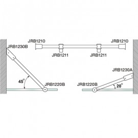 Reinforcement Bar 360 Degree Glass Clamp - Polished Chrome