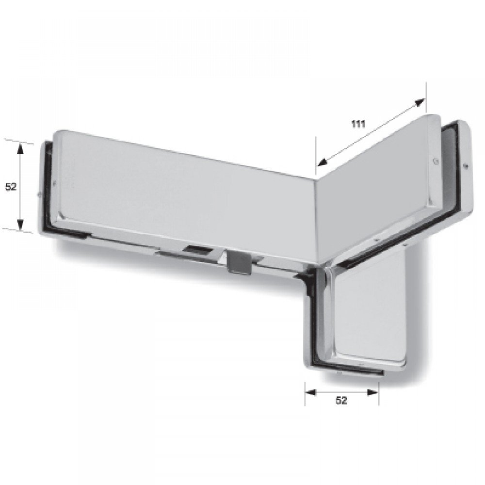 Corner Transom Strike Box With Stopper & Fin - Left - Satin