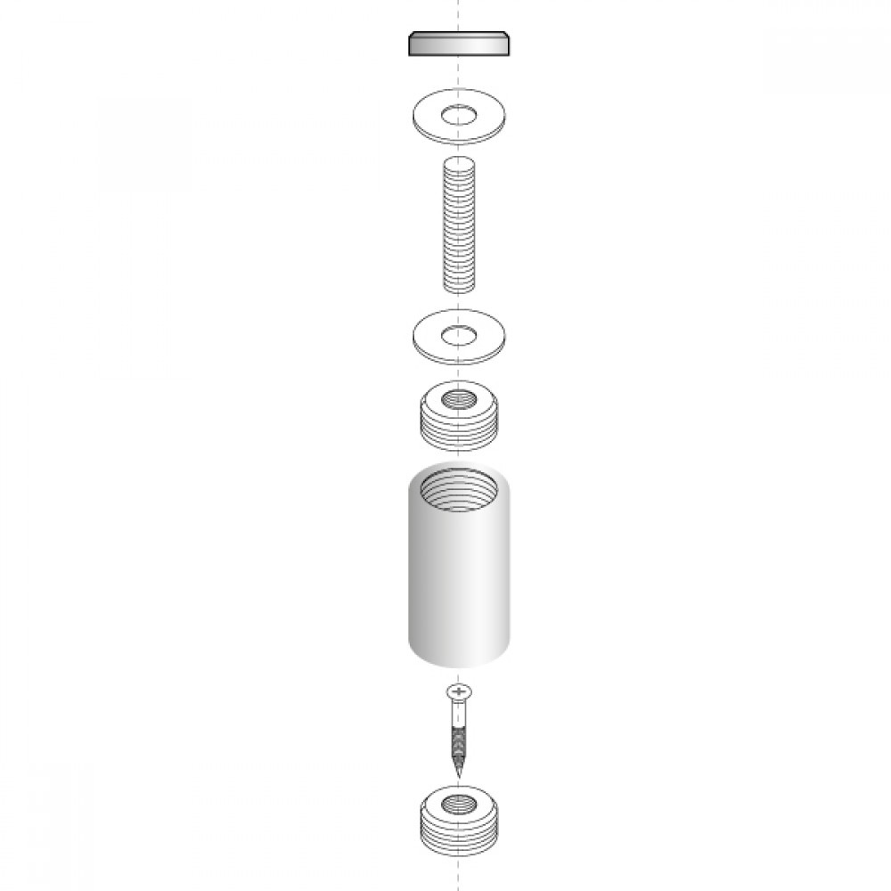 Chrome Standoff/Sign Fixing 38mm H x 19mm Dia