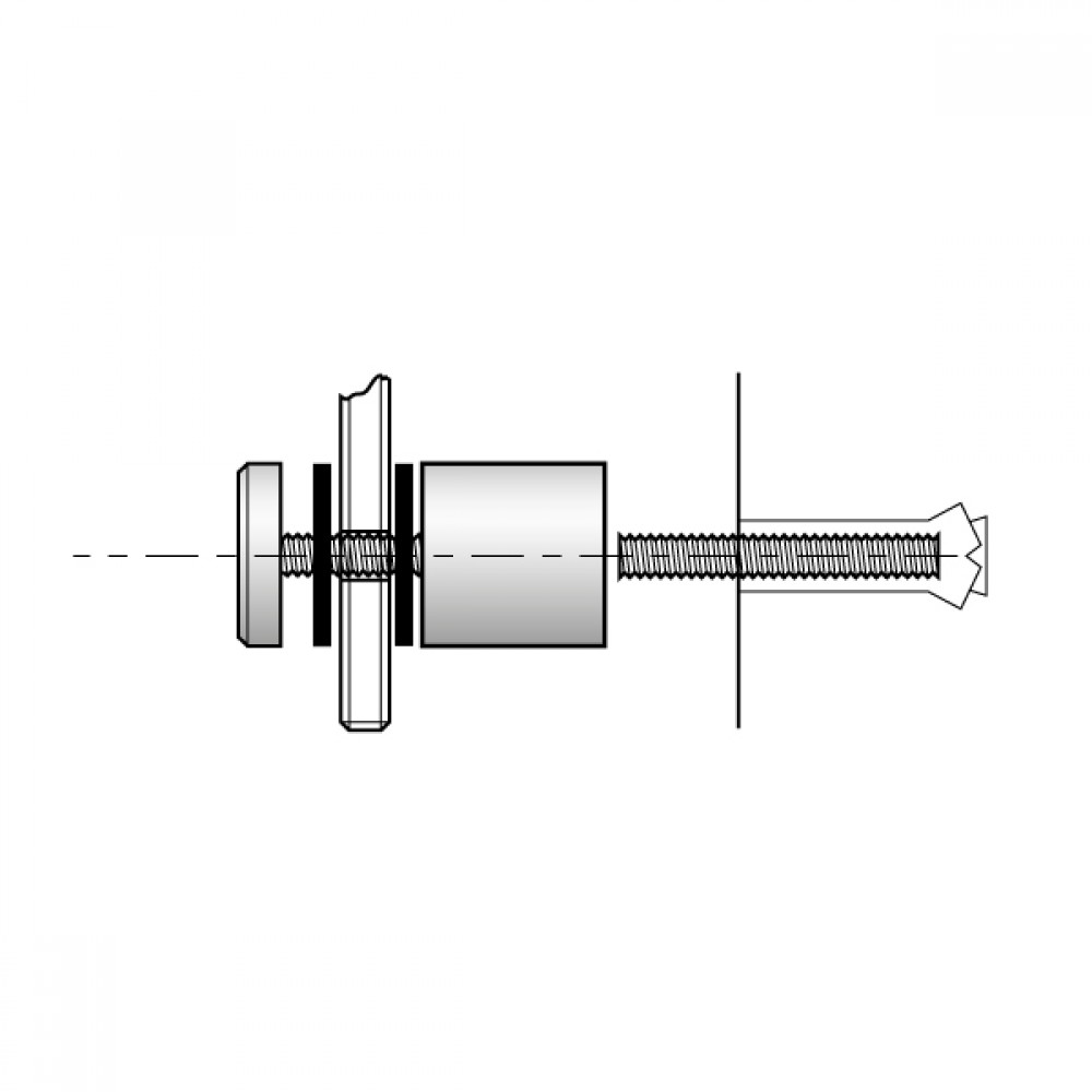 Chrome Standoff/Sign Fixing 38mm H x 19mm Dia