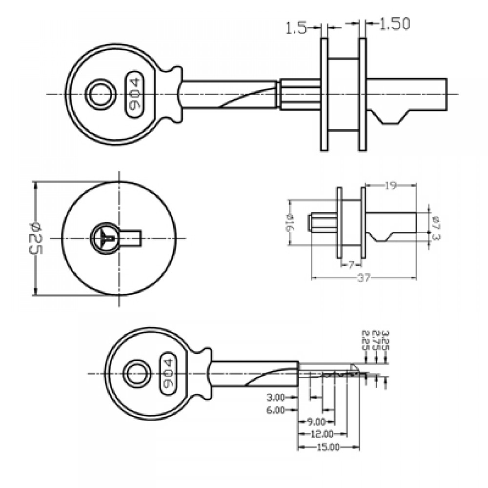 Sliding Door Lock Chrome