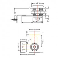 Extended Type Double Swing Door Lock Gold