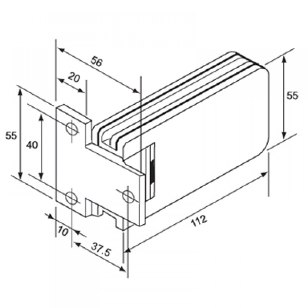 Wall Mount Shower Hinge - Polished Chrome
