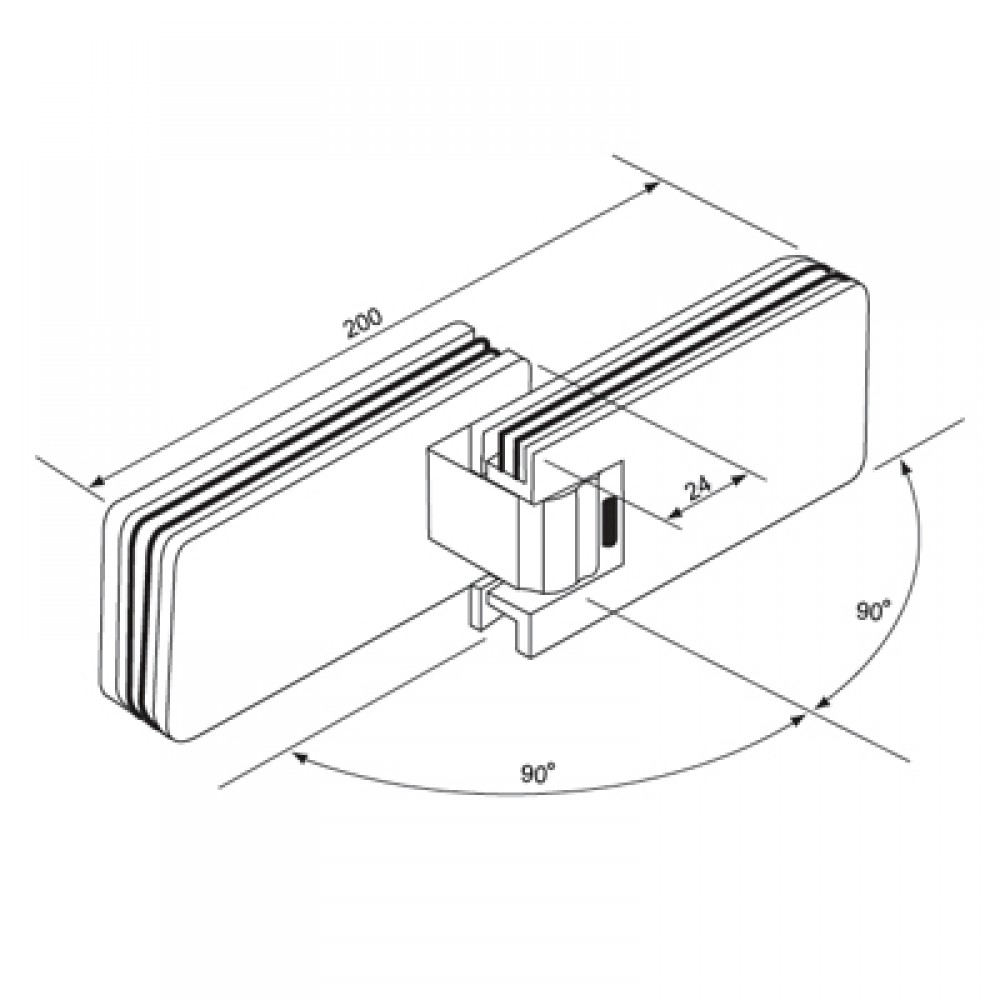 180 Degree - Folding Glass to Glass Shower - Polished Chrome