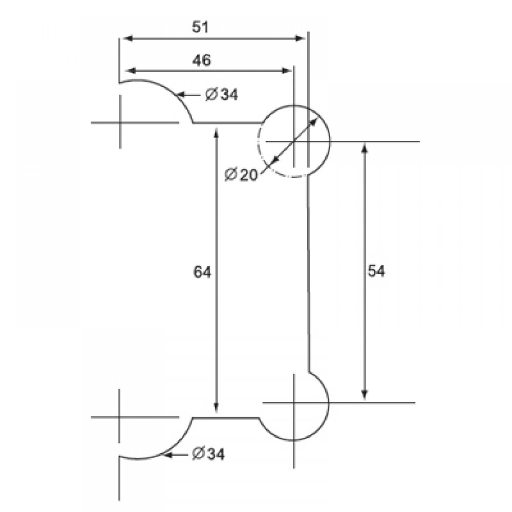 Wall Mount Shower Hinge - Polished Chrome