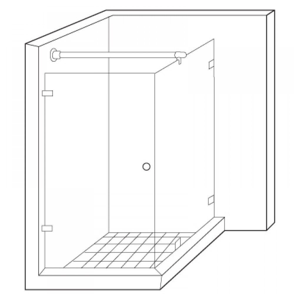 Wall to Glass Reinforcement Bar Kit - Satin Chrome