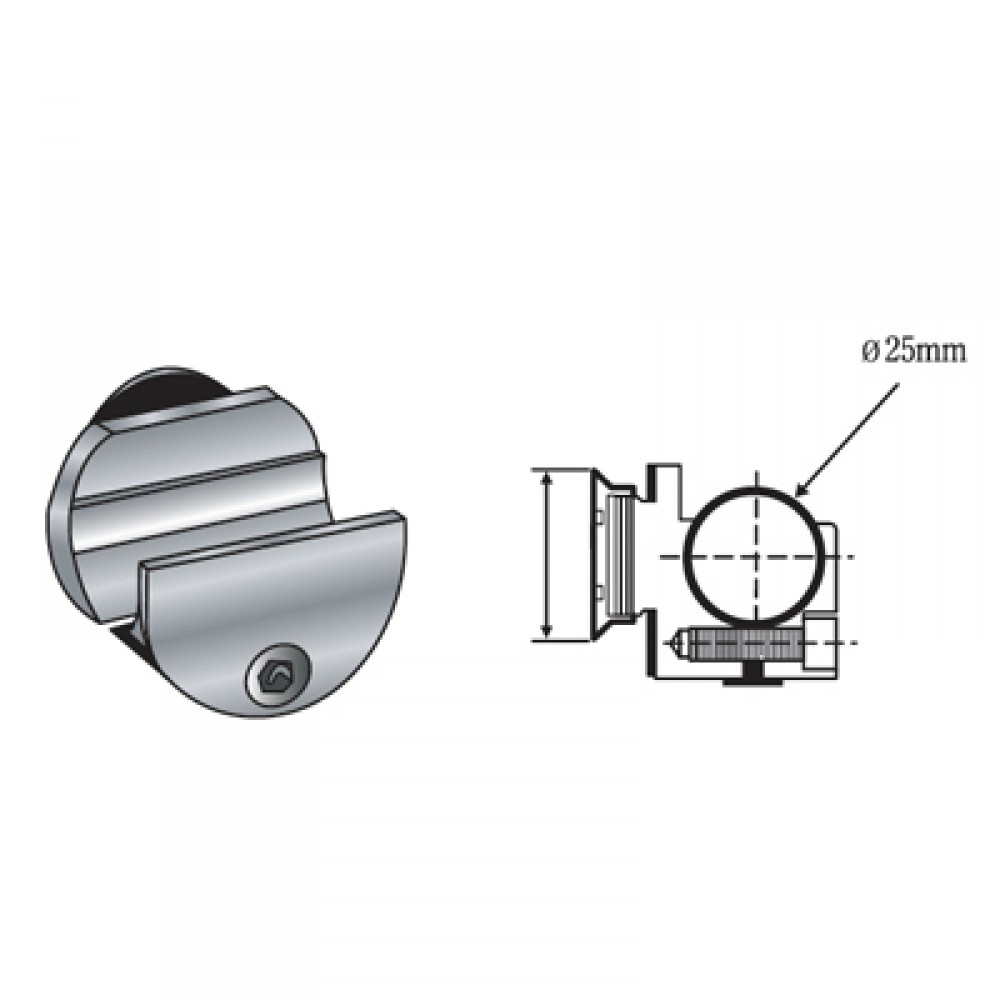 Sliding Door Rail Holder To Glass - Countersunk Type