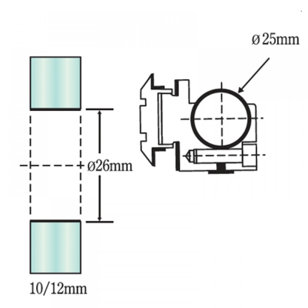 Sliding Door Rail Holder To Glass - Flat Hole