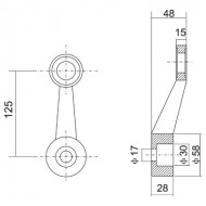 304 SS One Way Spider Bracket With Glass Bolt