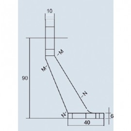 316 SS Two Way Spider Bracket 180 Deg With Glass Bolts